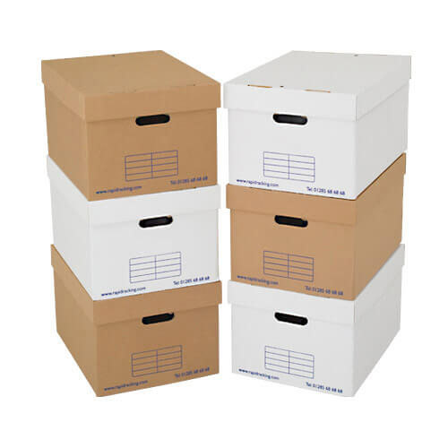 An image of 100 Archive Storage Boxes Brown by Rapid Racking