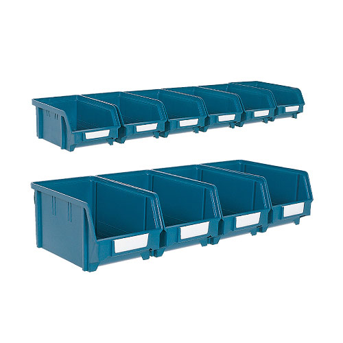 Wall Rail Bin Sets With Four Budget Bins Rapid Racking