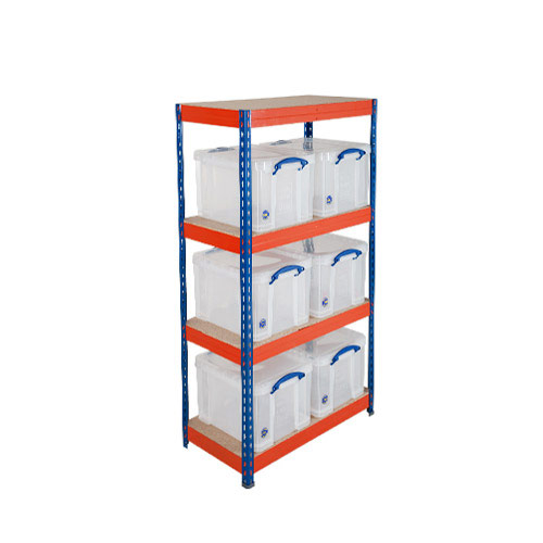 An image of 6 Really Useful Boxes Storage Unit - Blue by Rapid 3