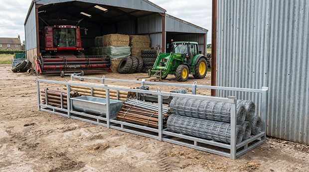 Pipe stillage used for agricultural storage on a farm