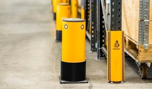 Post protectors and barrier posts in a warehouse