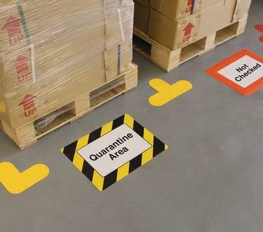Zone labelling on warehouse floor