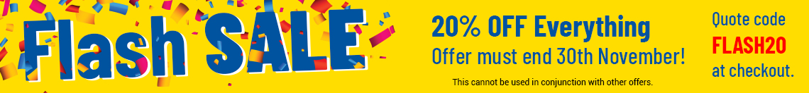 Flash sale 20% off banner