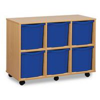6 Quad Tray Storage Unit with Trays & Castors - Monarch