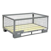 Mesh Cage Stillage with Forklift Runners - Timber Floor