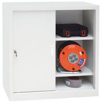 Low Office Storage Cupboard - 2 Sliding Doors - HxW 1x1m - Manutan Expert