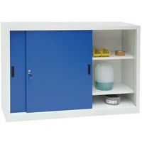 Low Office Storage Cupboard - 2 Sliding Doors - HxW 1x1.5m - Manutan Expert
