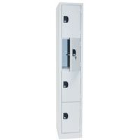 Tall Metal Storage Lockers - 4 Deep Cabinets - Nestable - 1800mm High