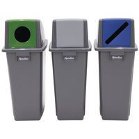 Waste Sorting Rubbish Bin With Coloured Lid - 60-80L - Manutan Expert