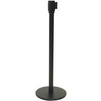 Indoor Black Crowd Control Posts - 5m Coloured Belt - Manutan UK