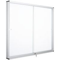 Two-door indoor enclosed bulletin board - Aluminium back - Manutan Expert