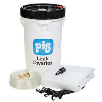 Leak diverter system for roofs - With bucket