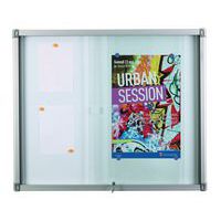 Internal leaf-design bulletin board - Aluminium back - Safety glass door