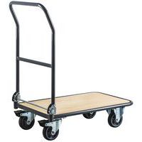 Steel trolley with fold-down back - Capacity 250 kg - Manutan