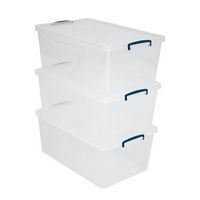 Nestable Clip Lock Box - 62 L - Clear - Really Useful Boxes - Storage