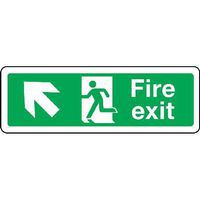 Fire Exit Sign - Arrow Up Left for Building Navigation and Safety