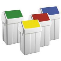 Swing Top Plastic Bins for Waste Management and Recycling