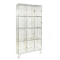 Wire Mesh Lockers 12 Compartments with Doors - 1370x910x457mm
