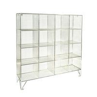 Wire Mesh Lockers 16 Compartments - 1370x1210x305mm