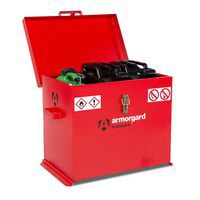 Compact transbank storage chest storing hazardous substances.
