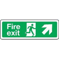 Fire Exit Sign - Arrow Up Right for Building Navigation and Safety