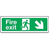 Fire Exit Sign - Arrow Down Right for Building Navigation and Safety