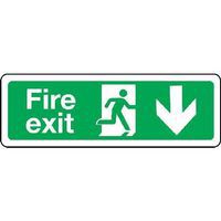 Fire Exit Sign - Arrow Down for Building Navigation and Safety