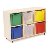 Mobile Melamine Storage Unit (754h x 1020w) Complete With 6 Jumbo Gratnells Trays
