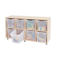 Melamine Unit (754h x 1353w) Complete With 8 Clear Gratnells Trays