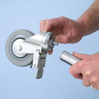 Castor & Rubber Bumpers for Chrome Wire Shelving Bays