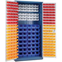 Open Door Louvre Panel Cupboard with Bins