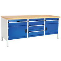 Bott Cubio Heavy Duty Sturdy Workbench - 2 Cupboards & 5 Drawers