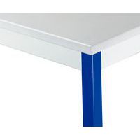 Grey shelf, blue base