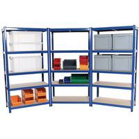 3 Bay Offer - Budget Shelving - Blue - 1720h 900w with 5 Shelves