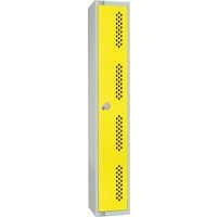 Yellow Elite Ventilated Gym/Staff Lockers 4 Doors
