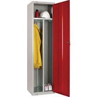 Red clean & dirty metal storage lockers