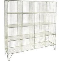 Wire Mesh Lockers 16 Compartments - 1370x1210x457mm