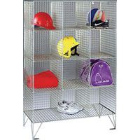 Wire Mesh Lockers 12 Compartments with Doors - 1370x910x305mm In use