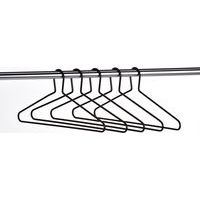 High security metal coat hangers on rail