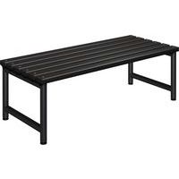 Polymer Cloakroom Bench - Double Sided - Black Slats - Furniture