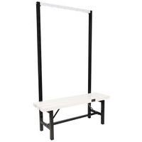 Cloakroom Bench - White PVC Slats - 8-16 Hooks - Single Side - Manutan Expert