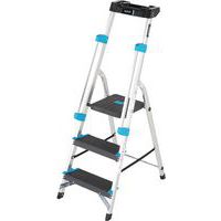 Aluminium Platform Step Ladders With 3 To 7 Extra Large Steps - Secure