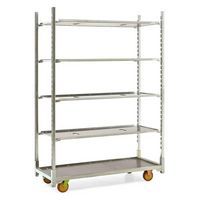 Danish Trolley - Small Parts Storage Cart With 4 Adjustable Shelves