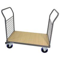 Platform Truck/Trolley - 2 Mesh Sides - Heavy Duty 400/500kg - Manutan Expert