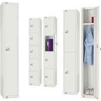 Cylinder/Hasp Storage Lockers - White - Anti-Bacterial Metal - Elite