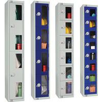 Vision Panel Metal Locker - Clear Doors - Anti-Bacterial Coat - Elite