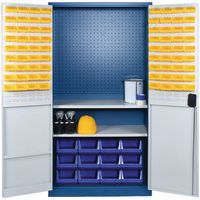Large Tool Storage Cabinet - Louvre & Perforated Panels - Manutan UK