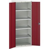 Bott Verso 4 Shelf Spacious Metal Storage Cupboard - HxWxD 200x80x55cm