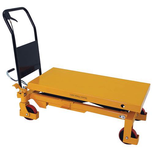 Mobile Scissor Lift Table - 1000kg - Hydraulic - Manutan Expert