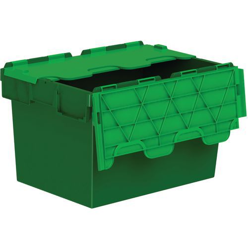 Tote Box With Attached Lid Green
